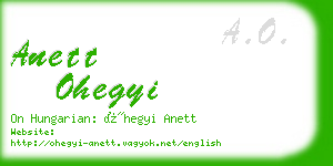 anett ohegyi business card